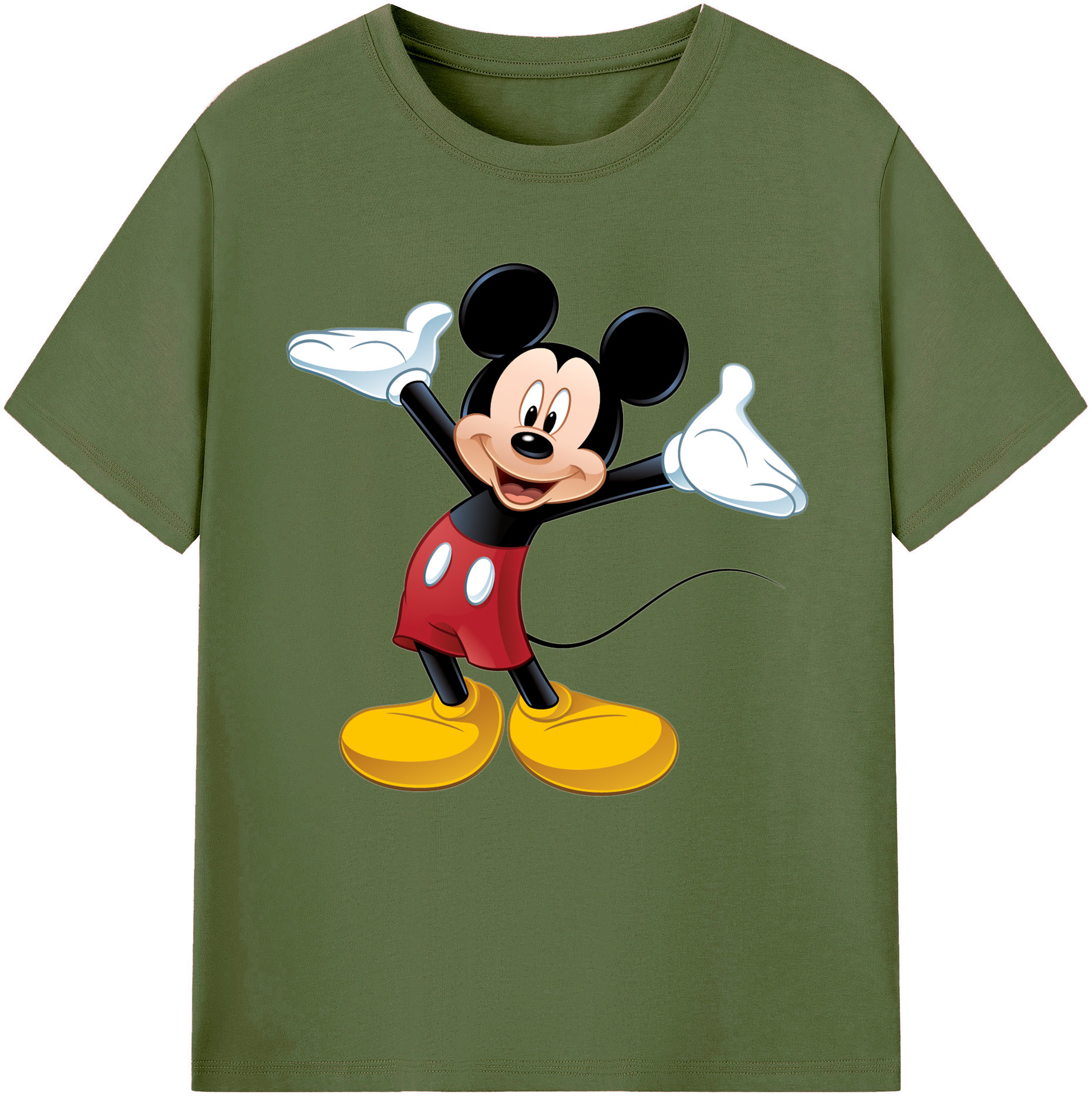 （画像用） ミッキーマウス Mickey Mouse 綿100％半袖Tシャツ（フロントプリント）